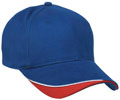 FRONT VIEW OF BASEBALL CAP ROYAL/WHITE/RED